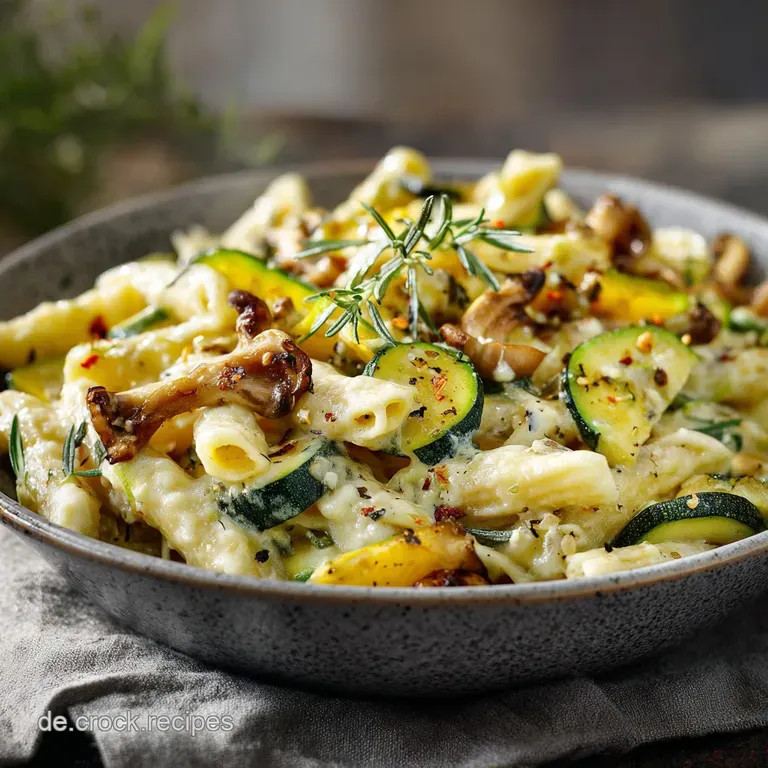 Cremige Pasta mit Zucchini und Pfifferlingen: Goldenes Herbstgl&uuml;ck