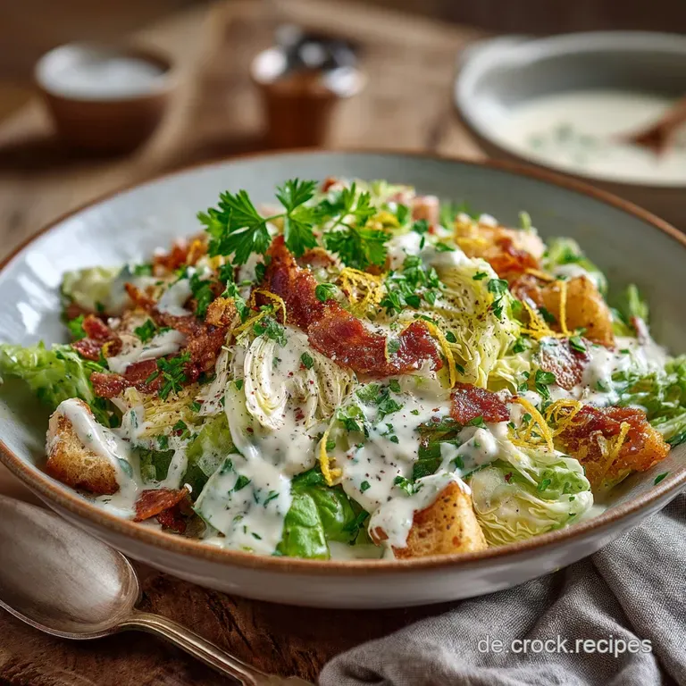 Das Perfekte Cremige Eisbergsalatdressing Schmand Zitrone presentation