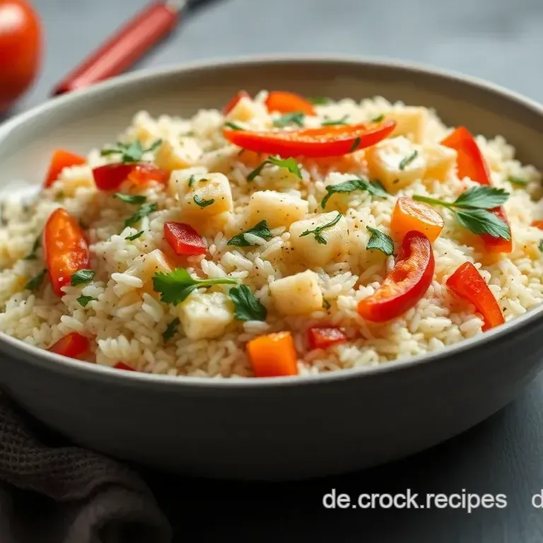 Einfacher Dampfreis mit duftendem Gemüse und frischen Kräutern