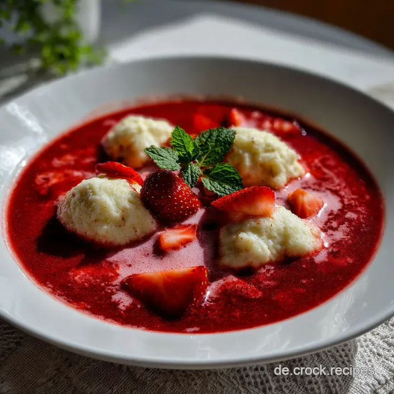 DDR Erdbeersuppe: Omas Sommerhit mit Grie&szlig;kl&ouml;&szlig;chen