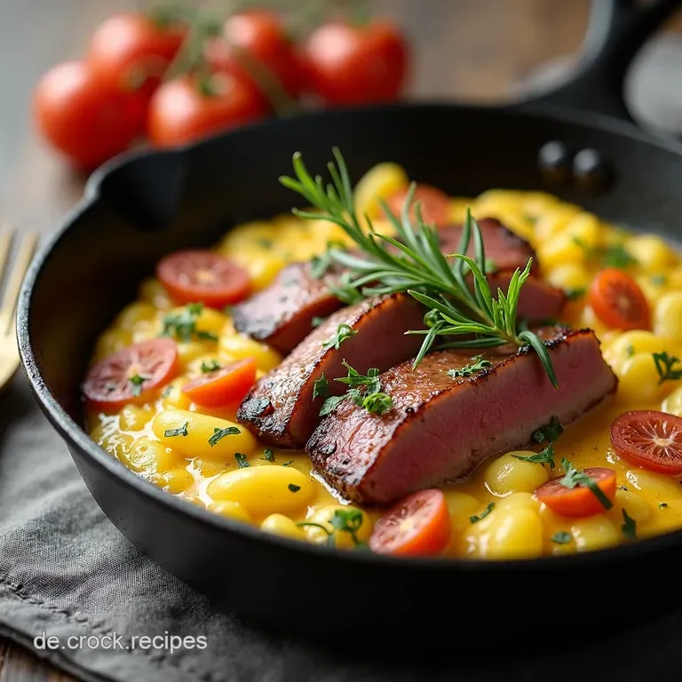 Deftige FeierabendBlitz MajoranKartoffelpfanne mit Hackfleisch Speck