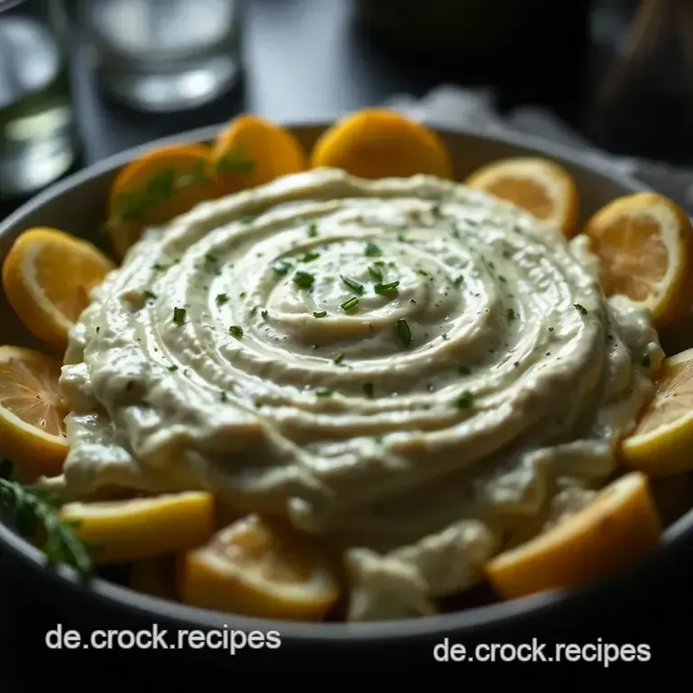 Deftige Sauerrahm-Dip mit Kräutern und Knoblauch presentation