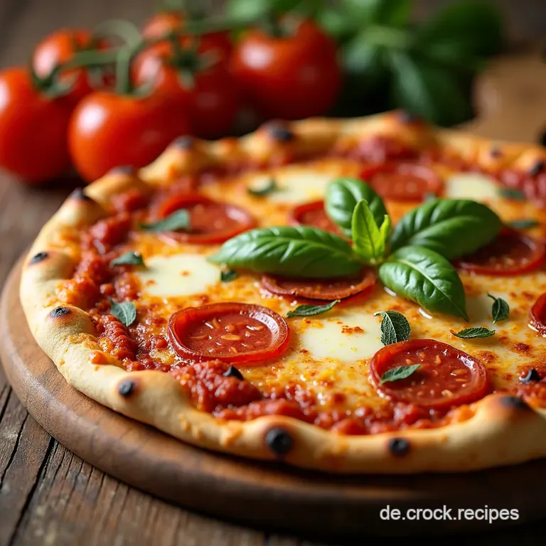 Easy Peasy Noknead Pizza Dough American Style presentation