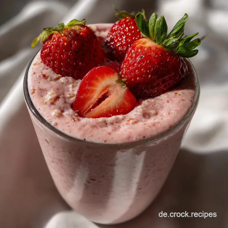 Erdbeerproteinshake Ohne Pulver: Nat&uuml;rlich Cremig presentation