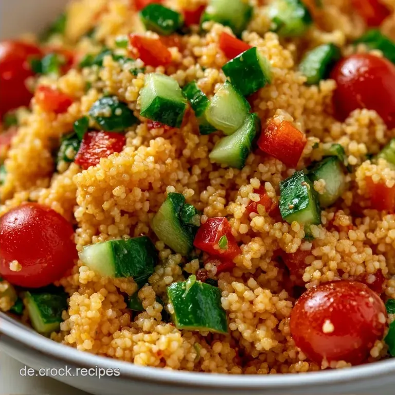 Frischer Couscous Salat Grillbeilage mit Gurke