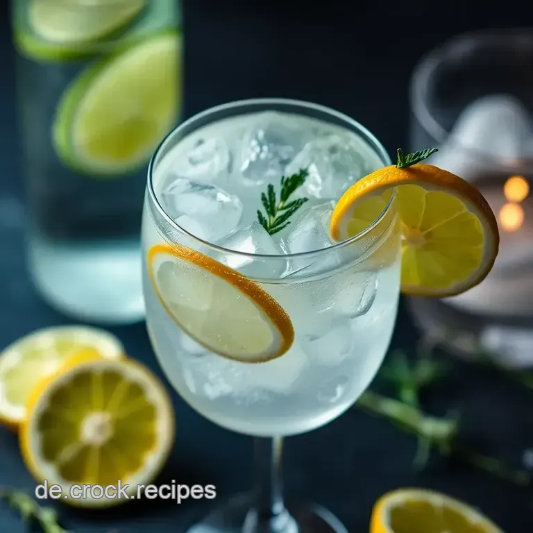 Frischer Gin-Tonic im Kräuter-Glas presentation