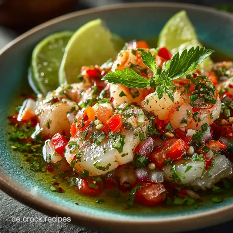 Feuer Und Eis Klassisches Garnelen Ceviche Mit Limette Und Koriander presentation