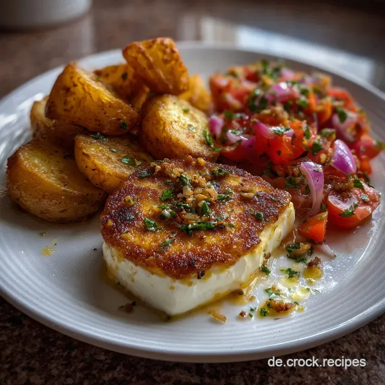 Gebratener Feta mit Backkartoffeln Tomatensalat: Der 75-Minuten-Traum