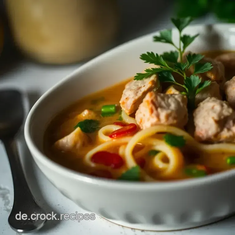 Geflügel-Glasnudelsuppe mit Trauben presentation