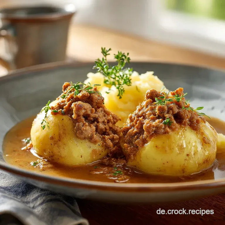 Gef&uuml;llte Kartoffeln Mit Hackfleischso&szlig;e &Uuml;berbacken Und Extra Deftig Ddrklassiker presentation