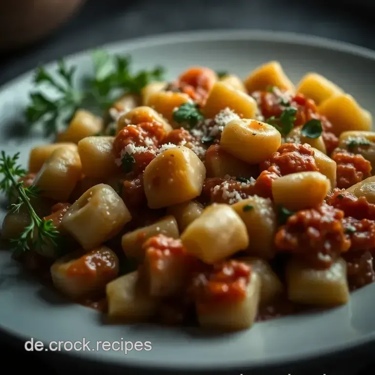 Gnocchi alla &quot Vegetarisch-Bolognese&quot mit Brokkoli oder Blumenkohl presentation