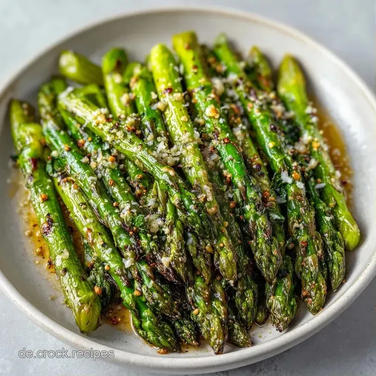 Elegant angerichtet: Knackiger gr&uuml;ner Spargel, bestreut mit feinem Hartk&auml;se und einem Hauch gl&auml;nzendem Oliven&ouml;l.
