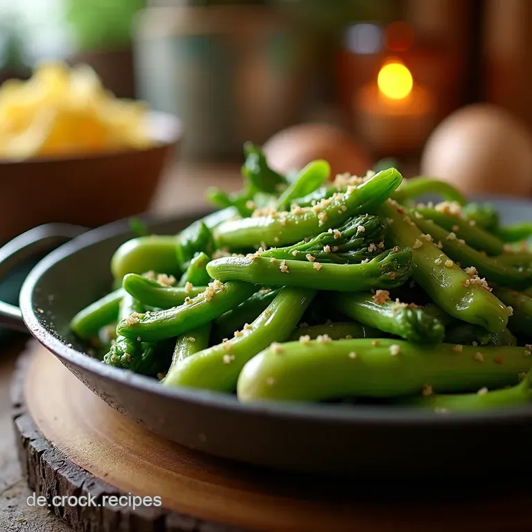 Gr&uuml;ner Spargel Aus Der Pfanne Knoblauch Zitrone presentation
