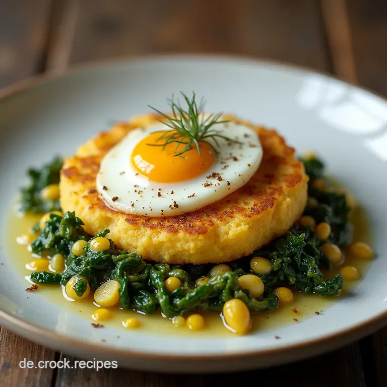NordlichtR&ouml;sti mit cremigem Gr&uuml;nkohlRagout und pochiertem Ei