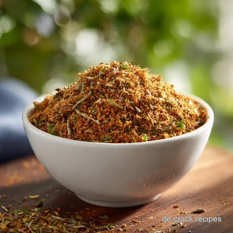 Spice mix piled high, cascading in a glass jar, hints of fragrant herbs visible; a delicious homemade gyros seasoning pres...