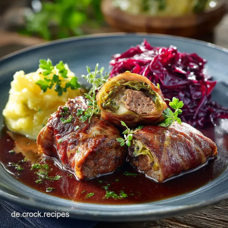 Hackfleischrouladen Mit Kartoffelmus Und Rotkohl: Das Saftige Spezial-Rezept presentation