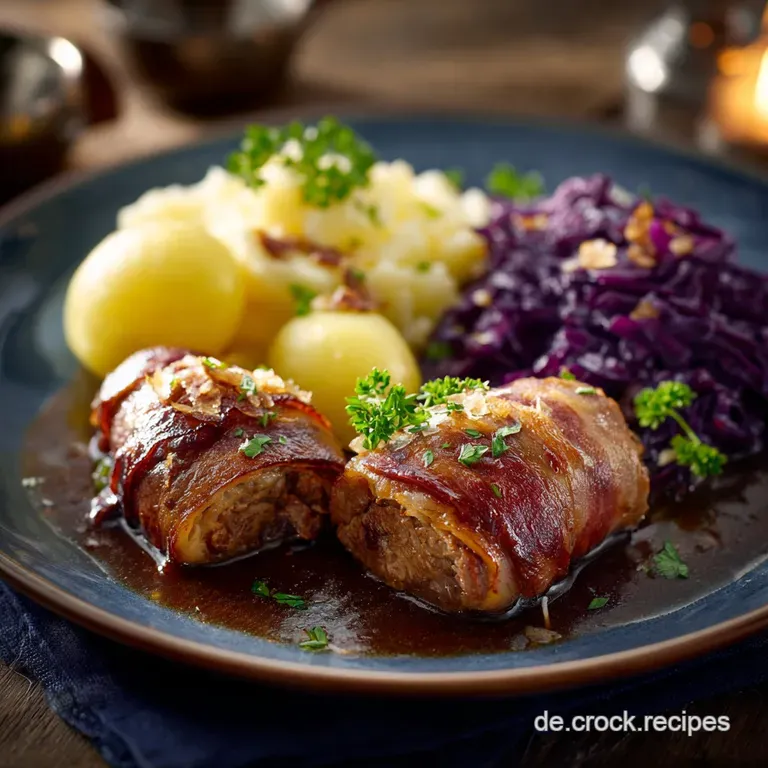 Hackfleischrouladen mit Kartoffelmus und Rotkohl: Das saftige Spezial-Rezept