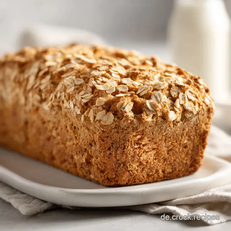 A thick, hearty slice of oat bread, lightly toasted and spread with creamy butter, on a wooden board.