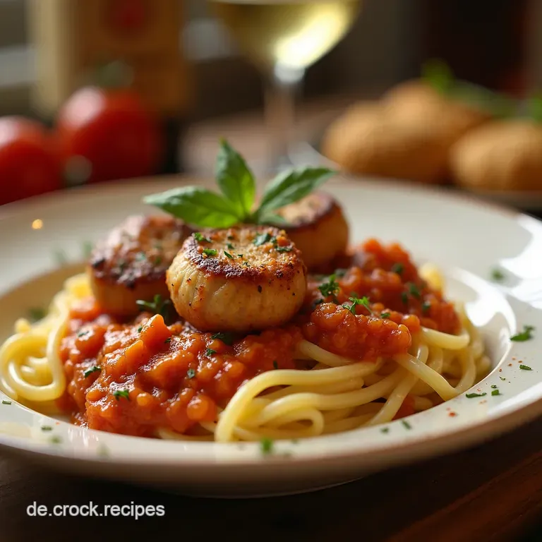 H&auml;hnchen Alla Nonna Mit Pasta presentation