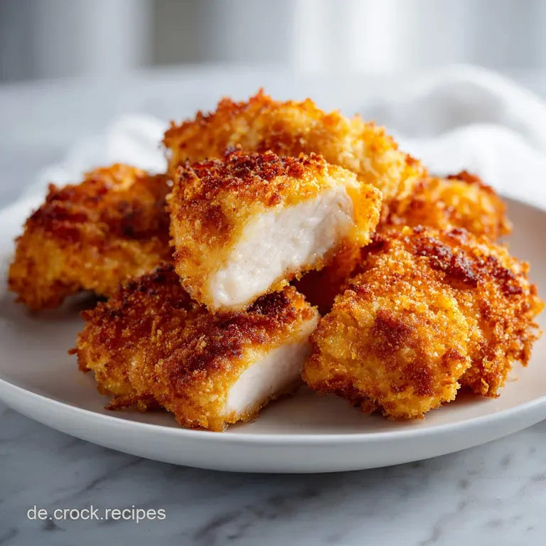 Perfectly arranged, crispy-skinned chicken thigh with fresh herbs, glistening with savory juices on a clean, white plate. ...