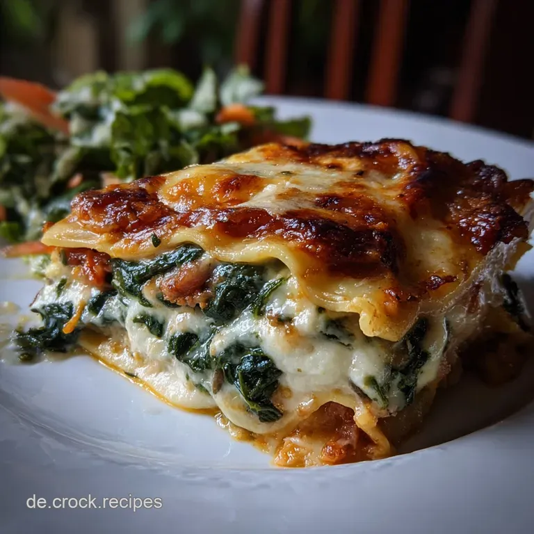 Hausgemachte Spinat Lasagne mit Ricotta