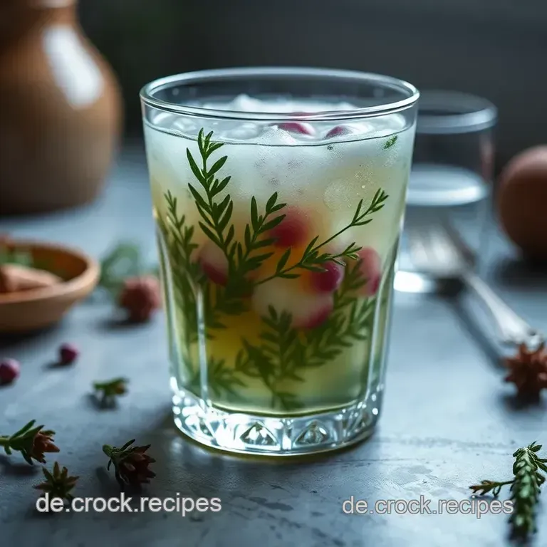 Hausgemachter Kr&auml;uterschnaps Im Dekorativen Schnapsglas presentation