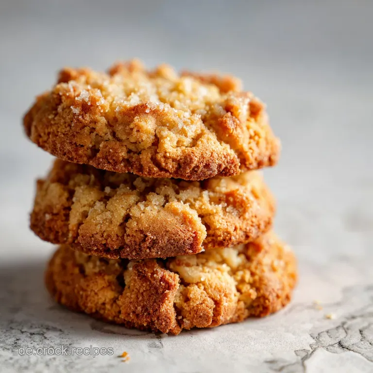 Delicate, buttery Heidesand cookies arranged on a white plate, their edges slightly darkened. A sprinkling of sugar adds s...