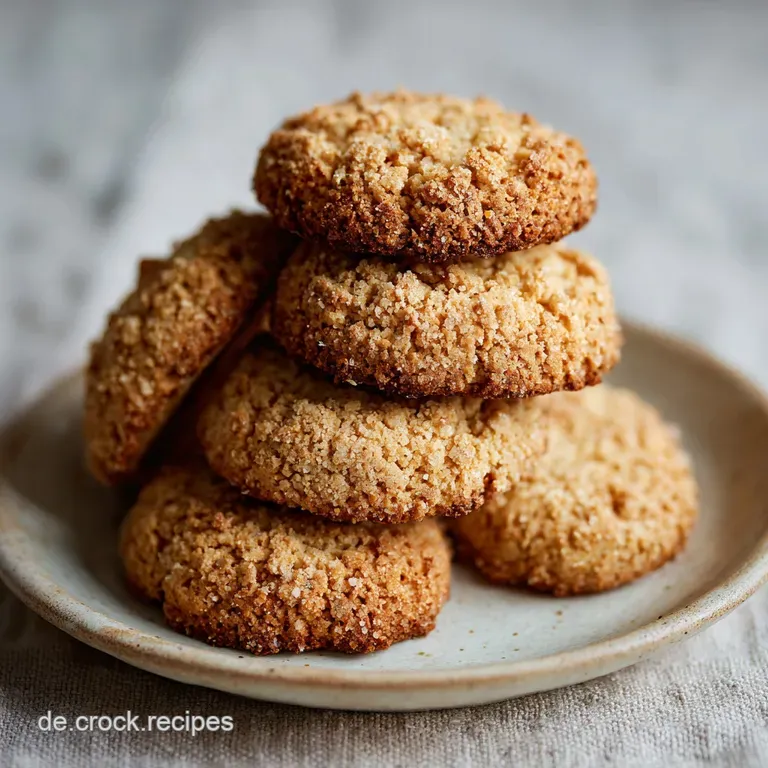 Neatly stacked pile of buttery, sandy-textured shortbread cookies on a patterned plate, ready to be served, warm and invit...
