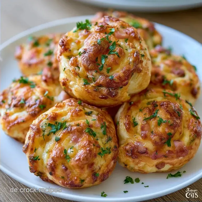 Bl&auml;tterteigschnecken zum Grillen mit Schinken und K&auml;se