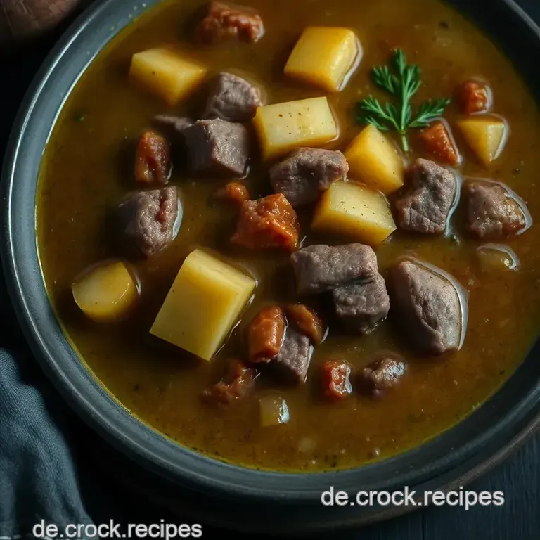 Herzhafte Hackfleisch-Lauch-Suppe mit mediterranen Noten presentation