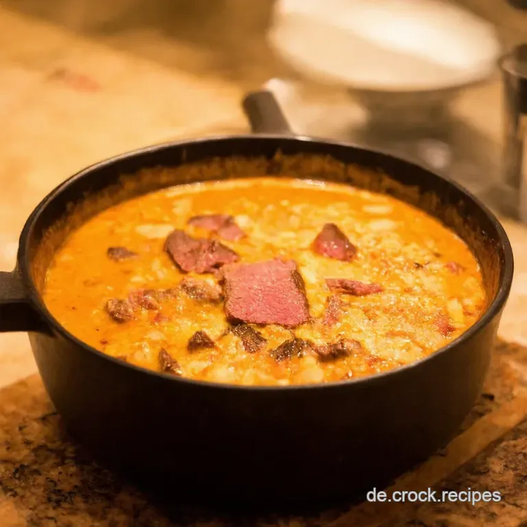 Herzhafte Pizzasuppe Mit Hackfleisch presentation
