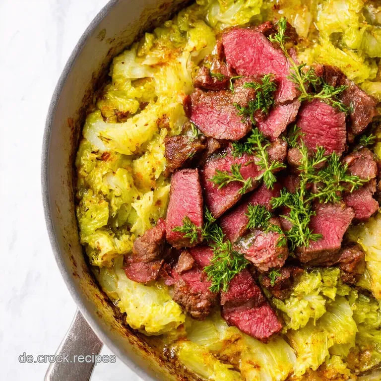 Herzhafte Spitzkohlpfanne mit Hackfleisch
