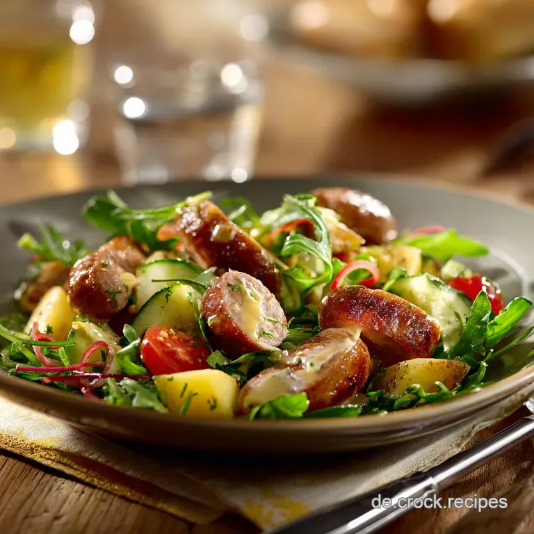 Herzhafter BockwurstSalat mit pikanter GurkenVinaigrette