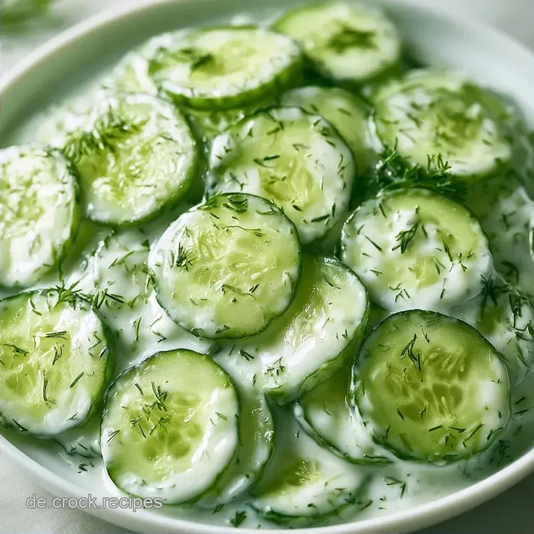 Kalter Gurkensalat mit Dill und Sahne