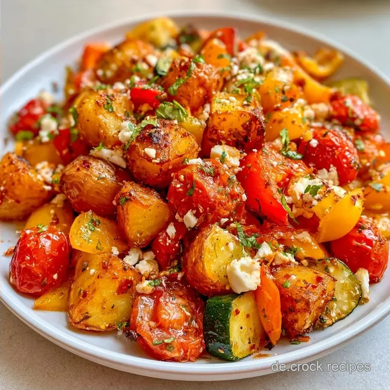 Kartoffelgem&uuml;sepfanne mit Feta Zucchini und Paprika
