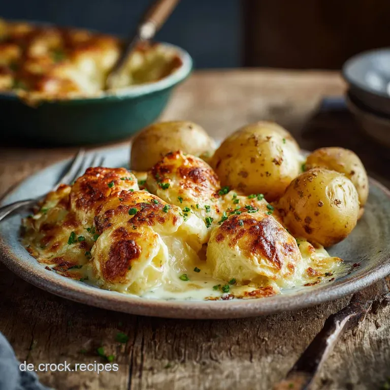 Kartoffelgratin mit gekochten Kartoffeln: Cremig