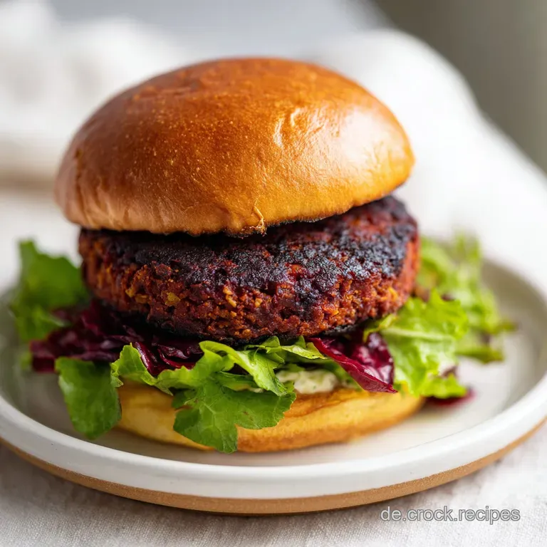 Ein veganer Burger auf einem rustikalen Holzbrett, flankiert von goldgelben Pommes und einem frischen gr&uuml;nen Beilagensalat.