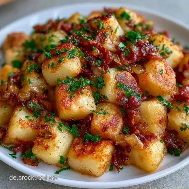 Gusseisenpfannen Bratkartoffeln mit ger&auml;uchertem Speck
