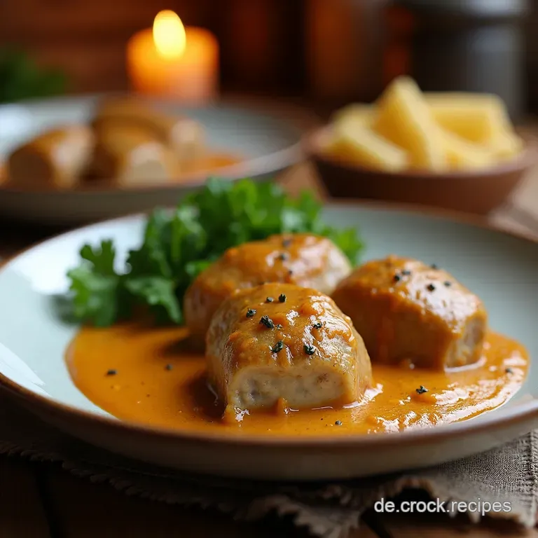 Klassische Kohlrouladen Krautwickel in W&uuml;rziger Bratenso&szlig;e presentation