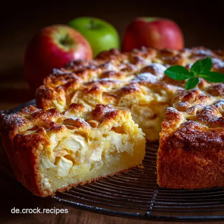 Klassischer Apfelkuchen: Omas Bester mit M&uuml;rbeteig Gitter und Zimt