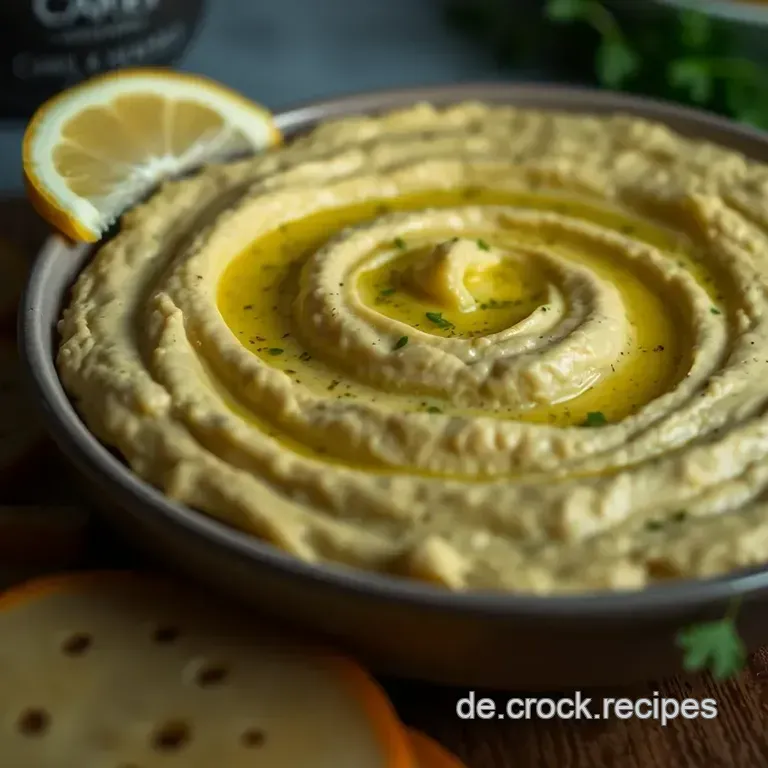 Klassischer Hummus mit einem Hauch von Zitrone und Knoblauch presentation