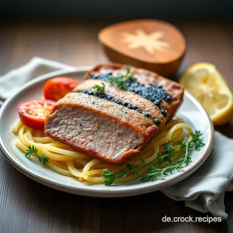 Klassischer Rehbraten mit Preiselbeersauce presentation