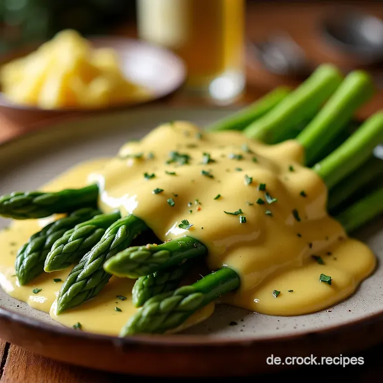 Klassischer Spargel mit Sauce Hollandaise presentation