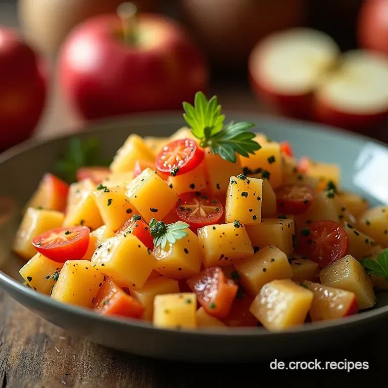 Knackiger BrokkoliApfelSalat mit Paprika presentation