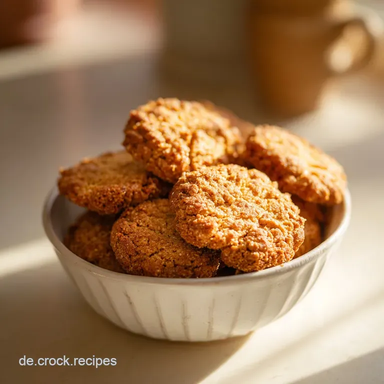Warm oat cookies stacked elegantly, dusted with powdered sugar and a drizzle of honey.
