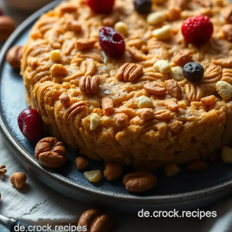 Knusprige Müsliriegel mit Trockenfrüchten und Nüssen presentation