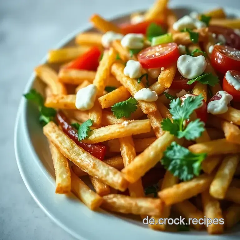 Knuspriger Curly Fries Salat mit Kräuterdressing presentation