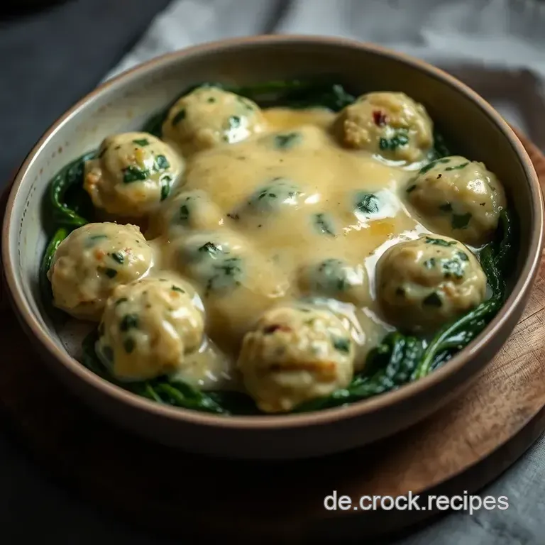 Köstliche Spinatknödel mit Butter-Salbei-Sauce presentation