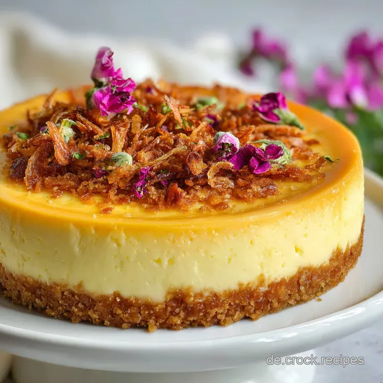 Elegant slice of cheesecake showing layers of creamy filling & a cookie crust. Garnished with a Lotus biscuit and sauce sw...