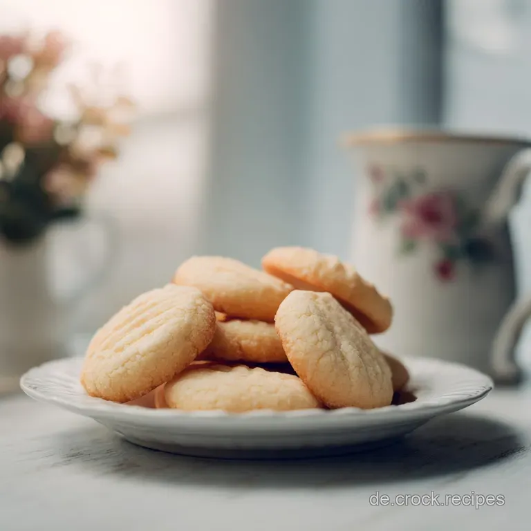 Delicate marzipan cookies arranged on a white plate, sprinkled with almonds. Simple elegance.
